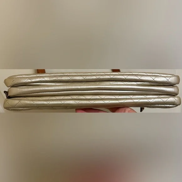 Consuela Candy Crush Quilted Metallic Champagne Slim Crossbody Bag Retired - Picture 7 of 16